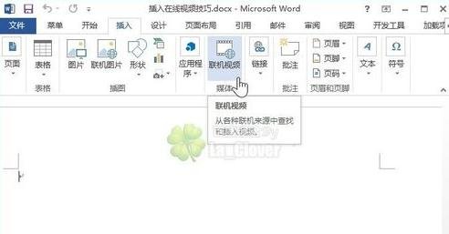 Word2013怎么插入网络在线视频