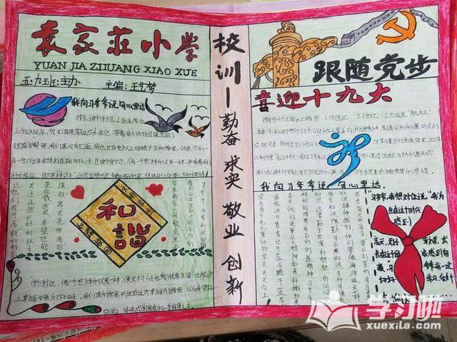 喜迎十九手抄报小学生